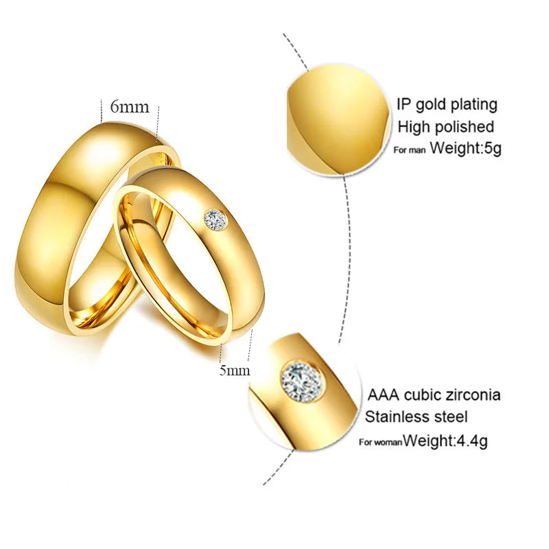 Simple Couple Wedding Band Rings for Women Men Customized Record Name Date Lovers Anniversary Gift Jewelry