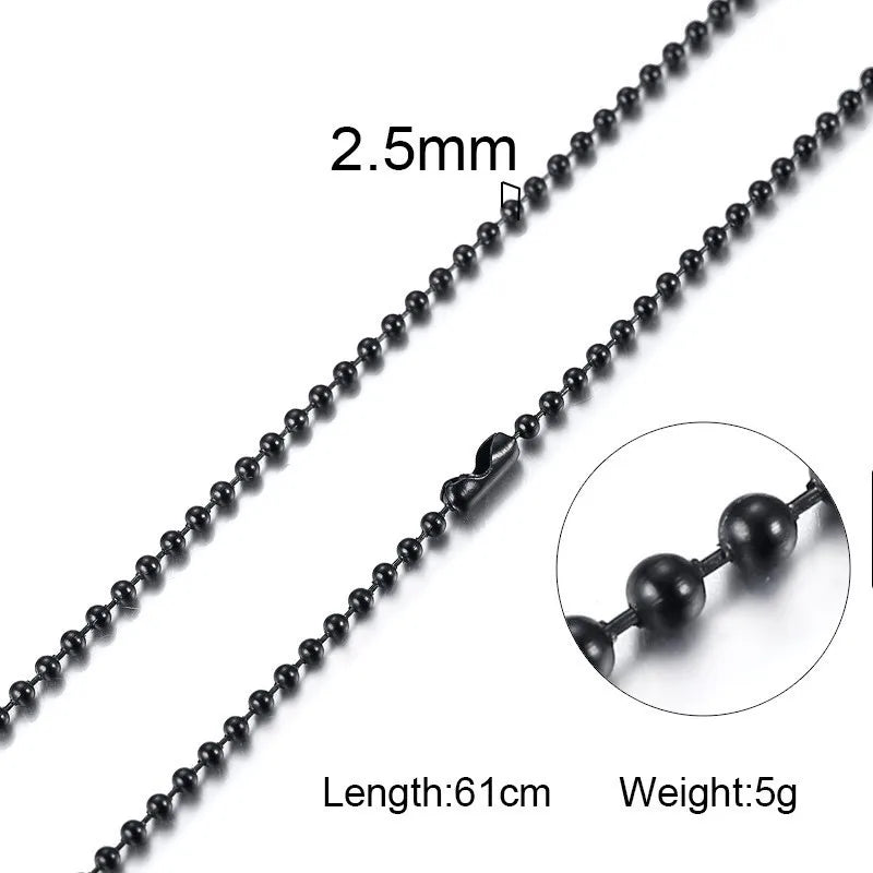 Basic Bead Ball Chain and Cable Chain Necklaces for Men Woman Unisex Accessories