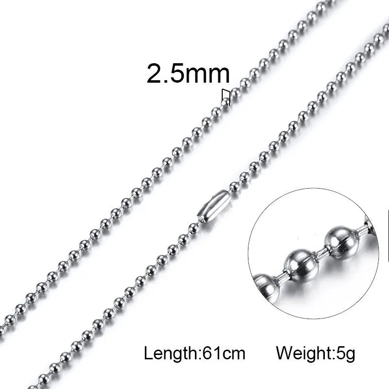 Basic Bead Ball Chain and Cable Chain Necklaces for Men Woman Unisex Accessories