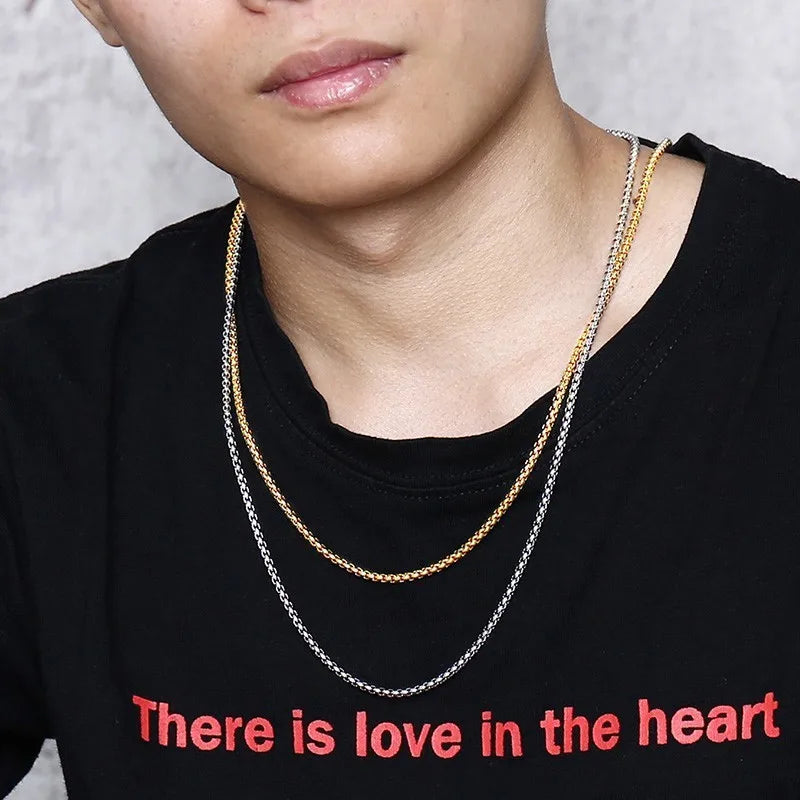 Basic Bead Ball Chain and Cable Chain Necklaces for Men Woman Unisex Accessories