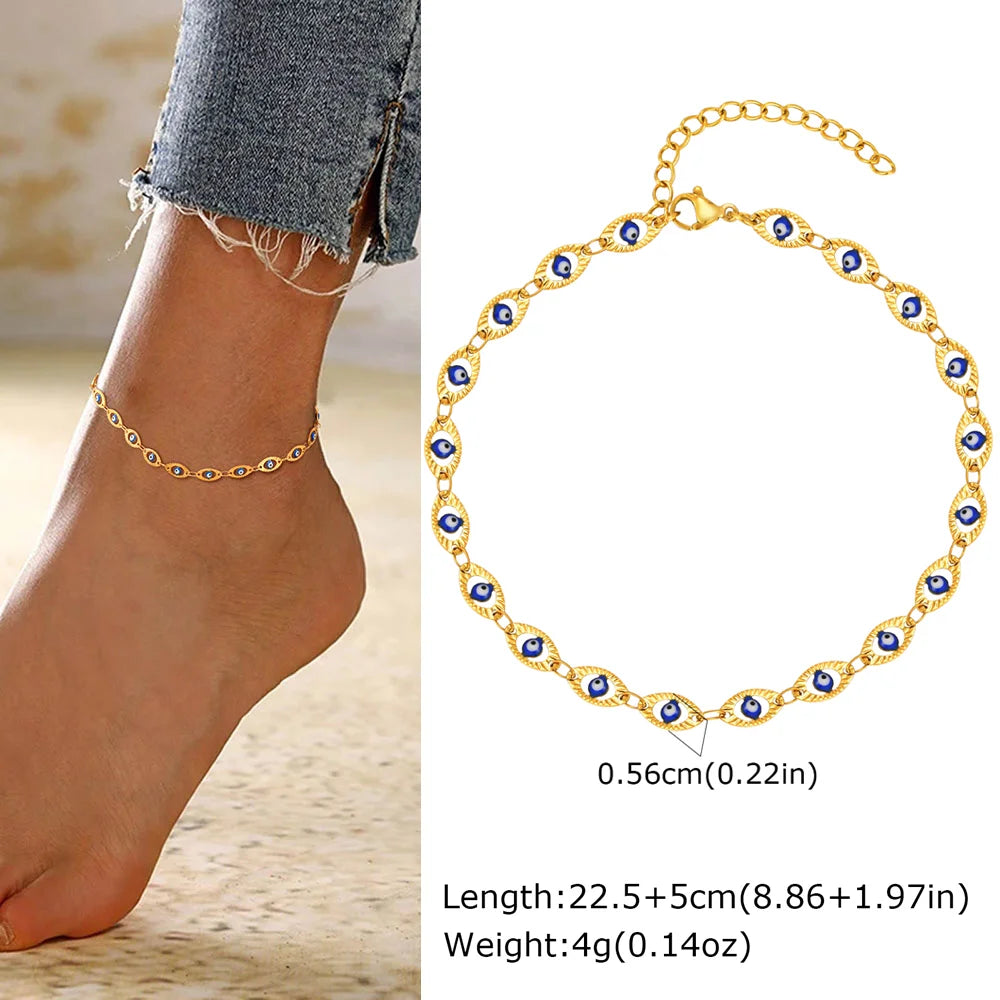 Stainless Steel Heart Anklets for Women,