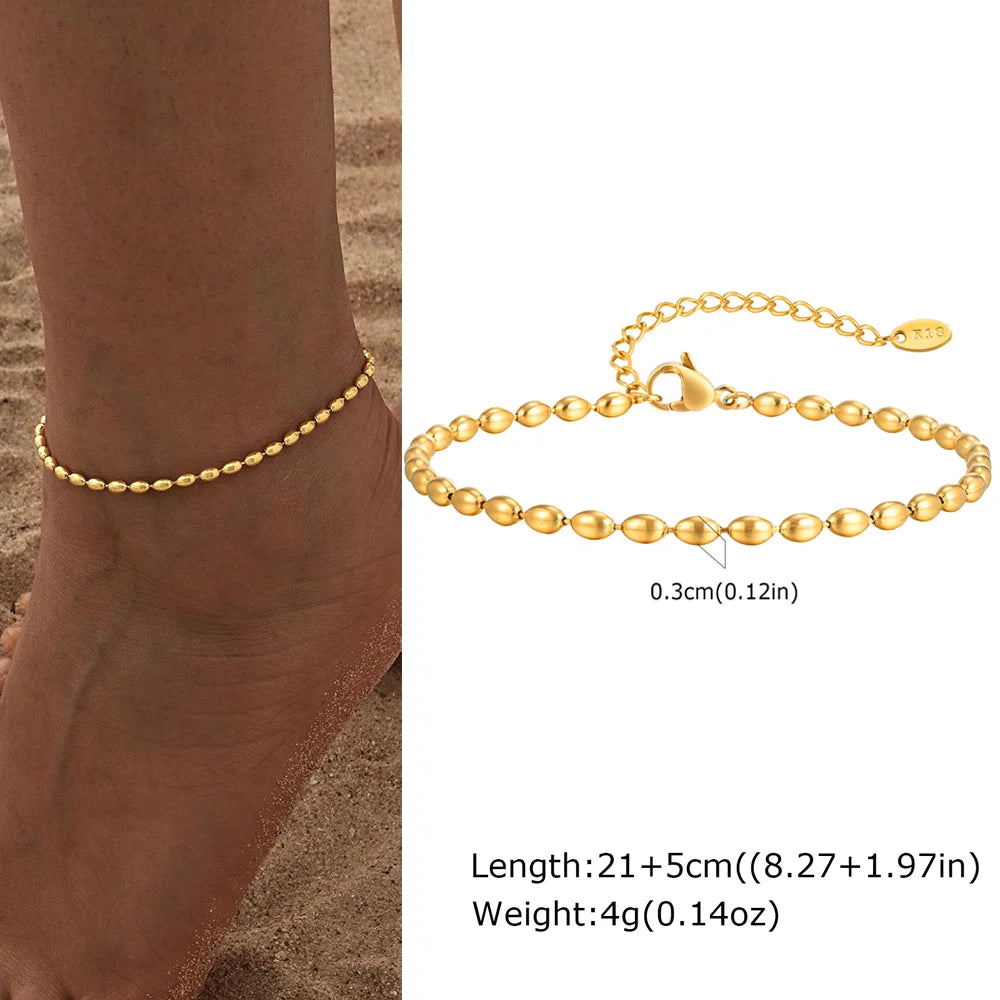 Stainless Steel Heart Anklets for Women,
