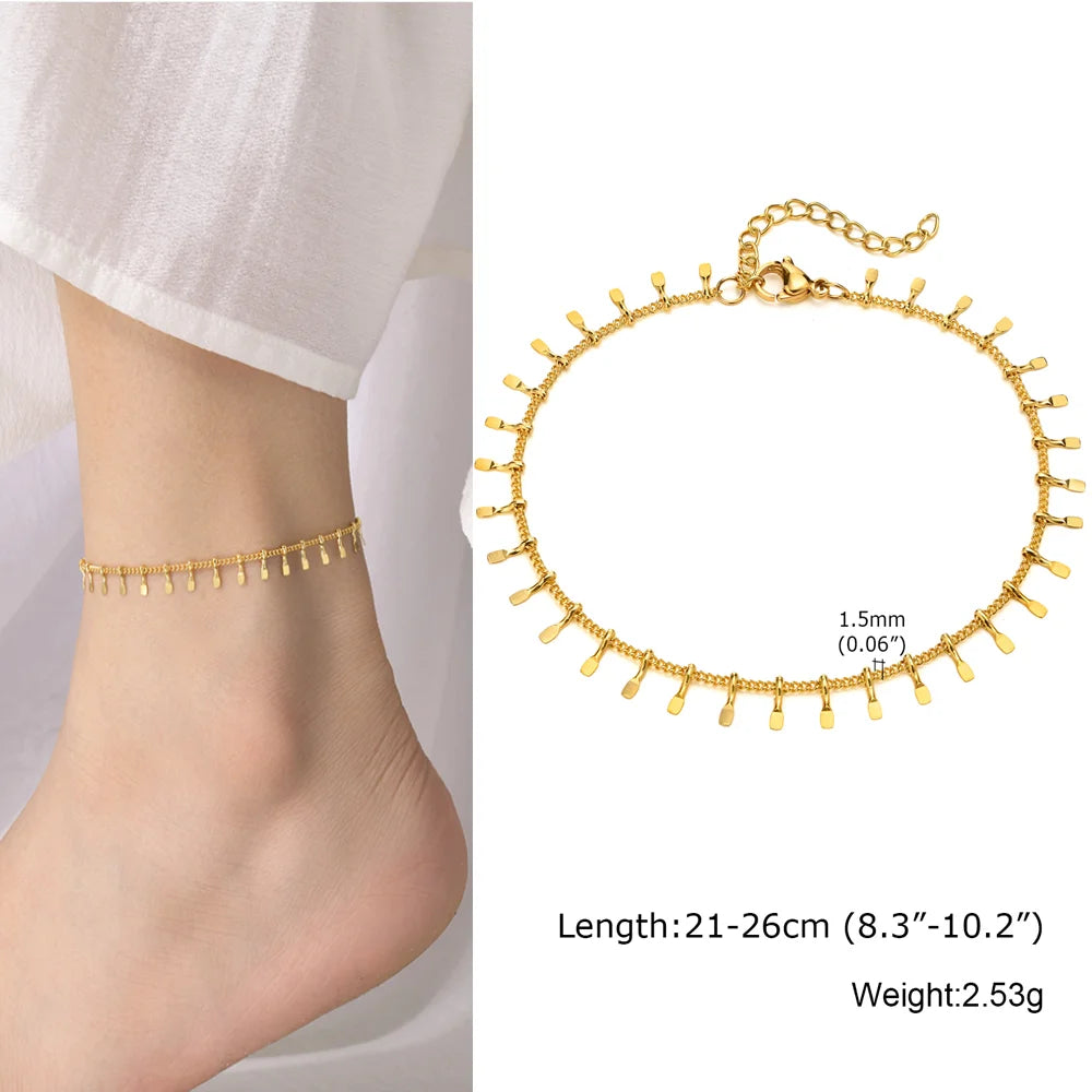 Stainless Steel Heart Anklets for Women,