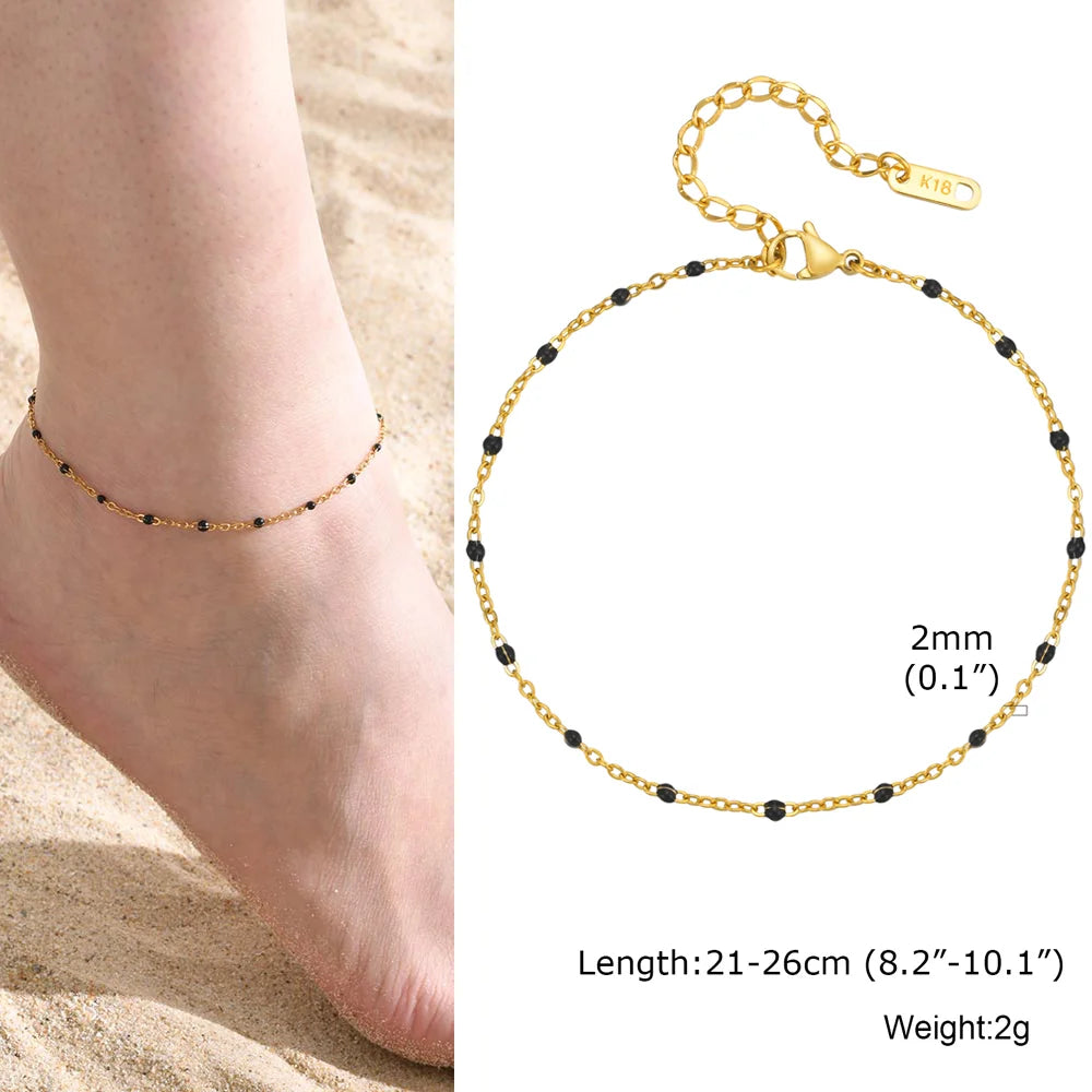 Stainless Steel Heart Anklets for Women,