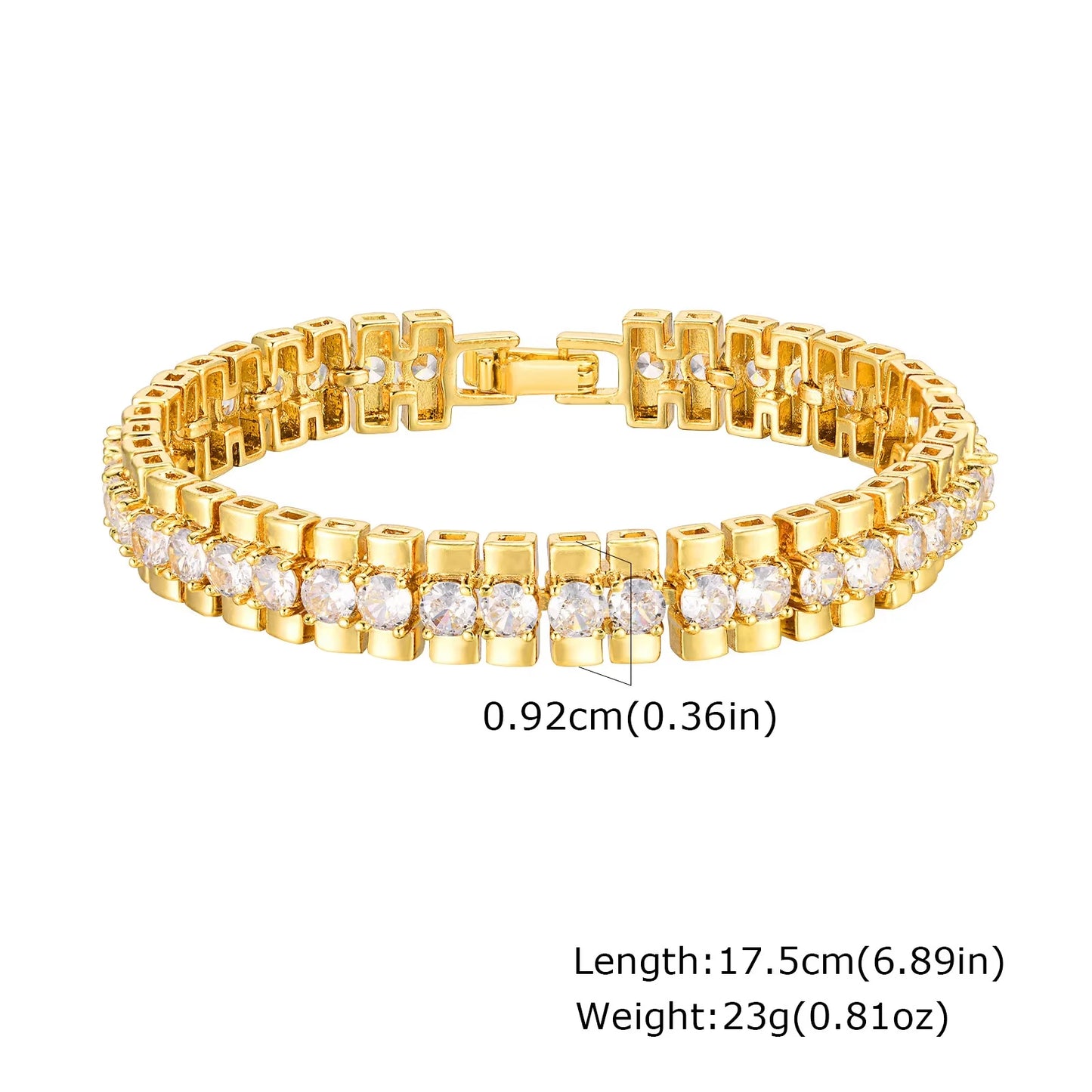 Chunky Paperclip Chain Women Bracelet Cubic Zirconia Watch Strap Gold Color Link Adjustable Stackable Jewelry For Girl Gift