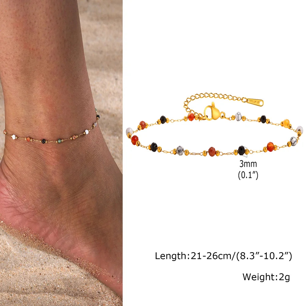 Stainless Steel Heart Anklets for Women,