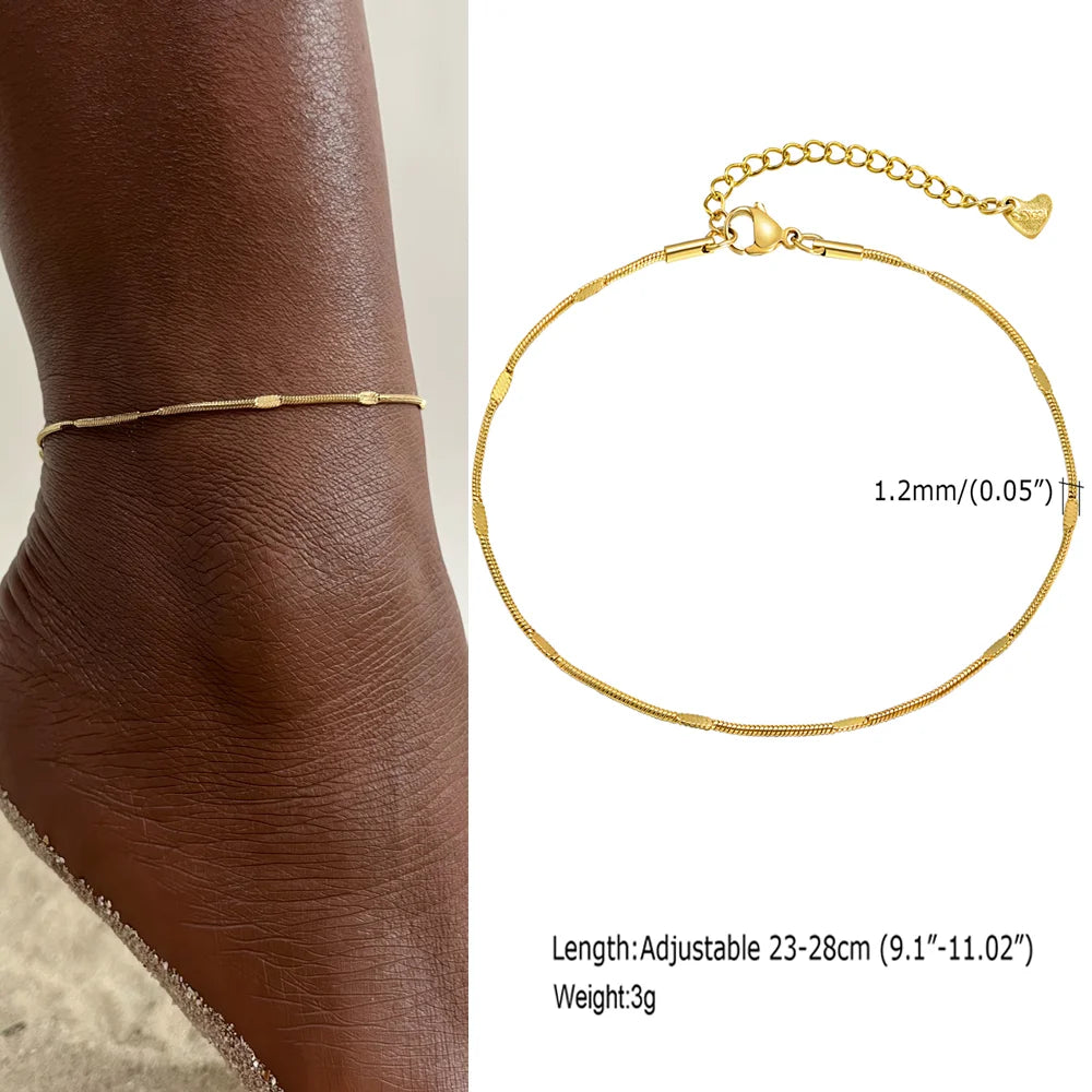 Stainless Steel Heart Anklets for Women,