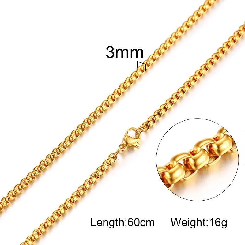 Basic Bead Ball Chain and Cable Chain Necklaces for Men Woman Unisex Accessories