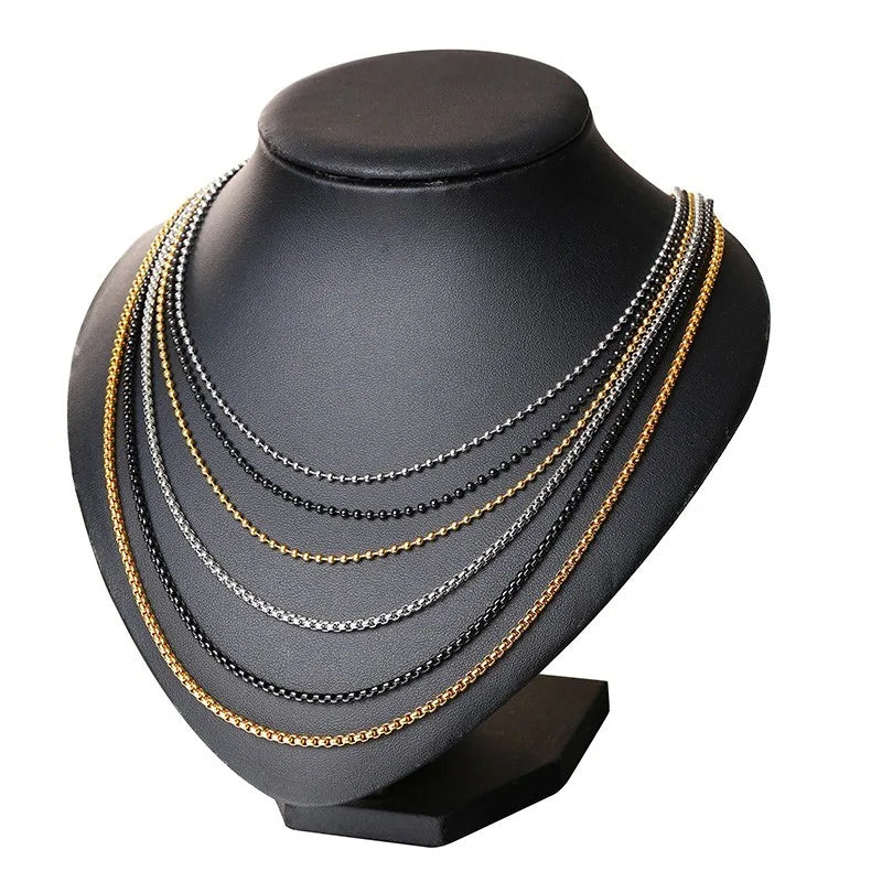 Basic Bead Ball Chain and Cable Chain Necklaces for Men Woman Unisex Accessories
