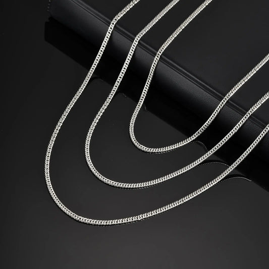Stainless Steel 2.7mm Cuban Chain Necklace Charm Fashion Minimalist Necklace Punk Hip Hop Jewelry for Men Boyfriend Father Gift