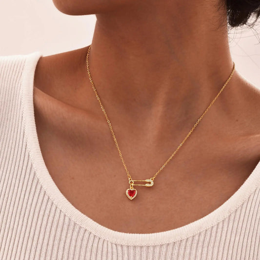 Stainless Steel Jewelry Safety Pin Pendant Necklaces For Women Chokers Adjustable Chain Gift  For Mom Girlfriend Valentine's Day